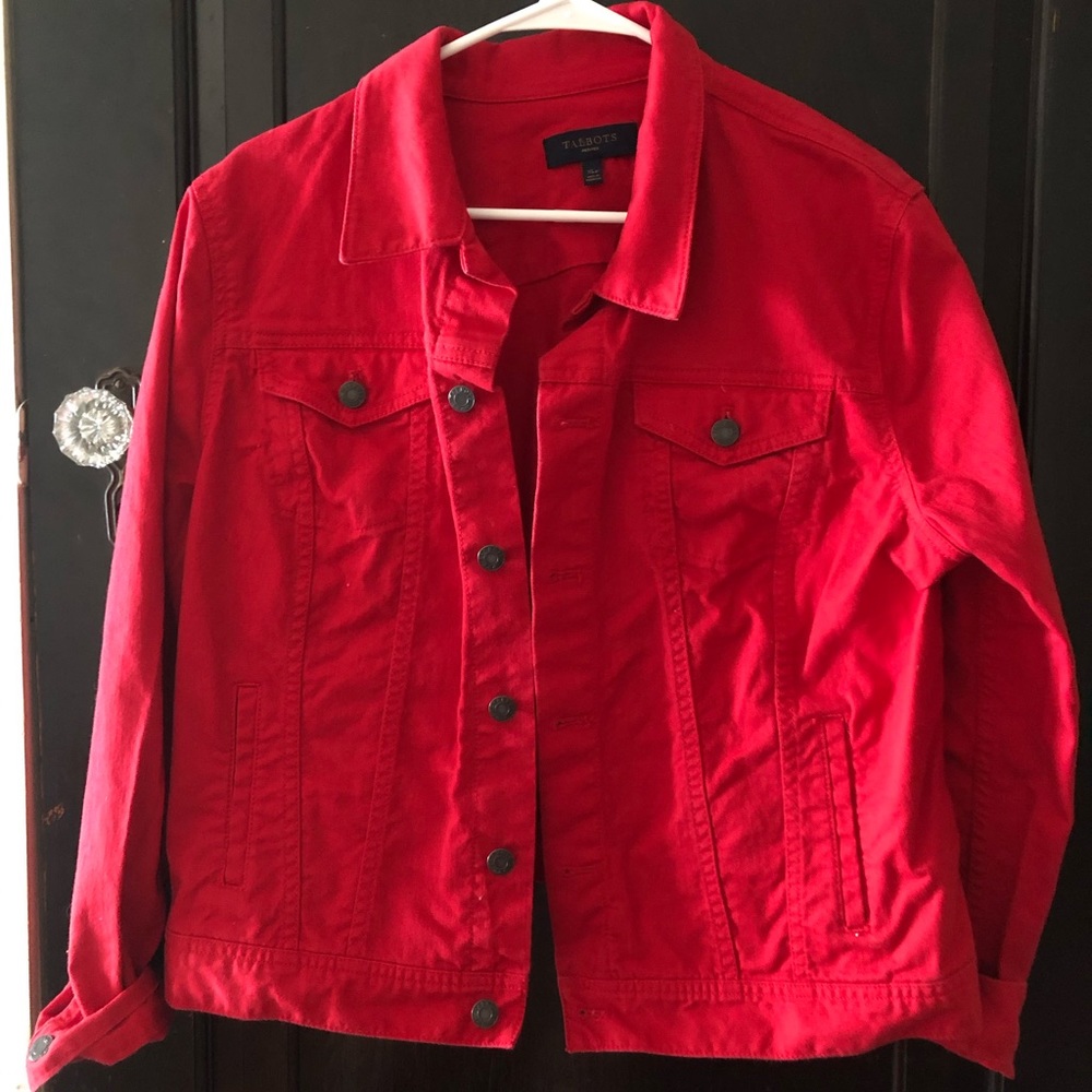Red jean jacket